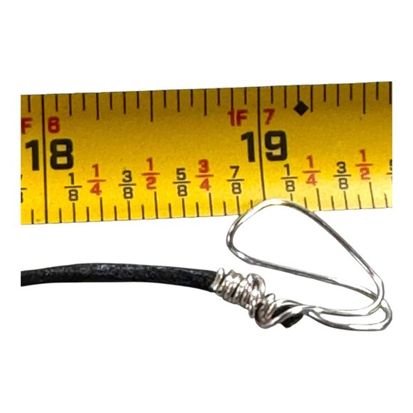 Handcrafted Tigers Eye Pendant Necklace Silver Wire Wrapped Design & Black Cord - Picture 5 of 8